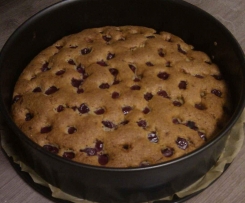 Sandkuchen mit Kirschen und Schokolade