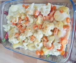 Kartoffel-Möhren-Blumenkohl-Gratin