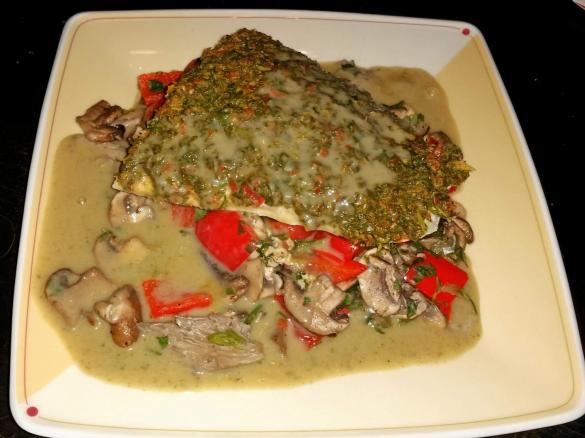 Kräuterlachs mit Pilzensemble