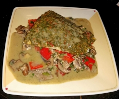 Kräuterlachs mit Pilzensemble