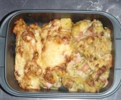 "All in Menü"  Rosenkohlauflauf mit Kasseler (Lieblingsrezept , nur wenig abgewandelt aus dem Kochatlas)