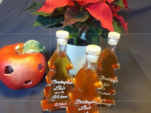 Bratapfel Likör mit Glitzer/Glitter
