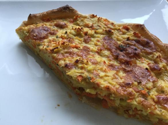 Quiche mit Kartoffeln und Karotten