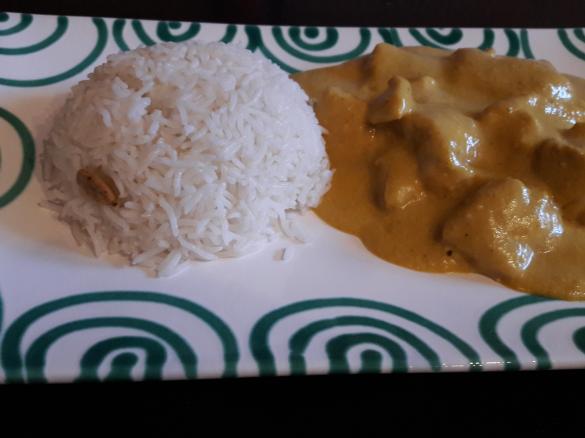 Chickenmango in Chashew-Sahne-Sauce