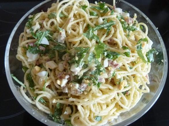 Spaghetti-Salat Carbonara