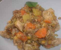 "Singelrezept"Linsen-Puten-Gulasch