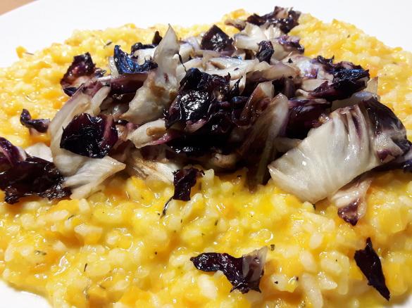 Möhren-Süsskartoffel-Risotto mit Radichio
