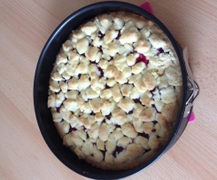 Kirsch-Himbeerkuchen mit Kokosstreusel