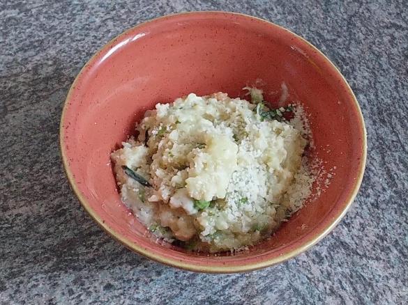 Risotto mit Mais, Brokkoli, Erbsen  und Parmesan