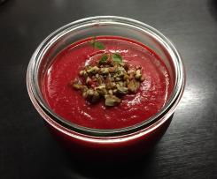 Rote Bete Süßkartoffel Suppe - vegan