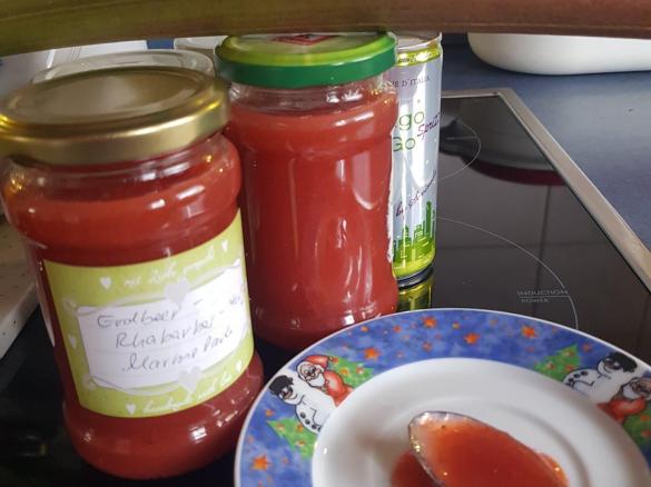 Erdbeer Rhabarber Hugo Marmelade