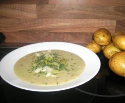 Kartoffel-Lauch-Cremesuppe mit Käse