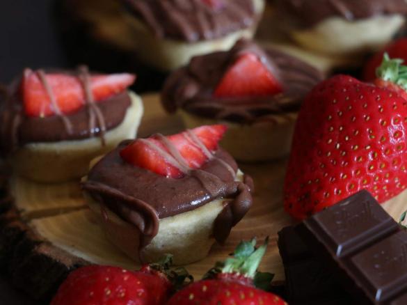 Tartelettes mit Schokoladen-Creme - Mürbteig - Muffins
