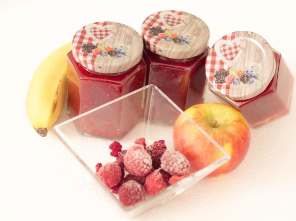 Himbeer-Apfel-Bananen Marmelade