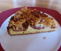 Zwetschgenkuchen mit Marzipan und Mandelguß