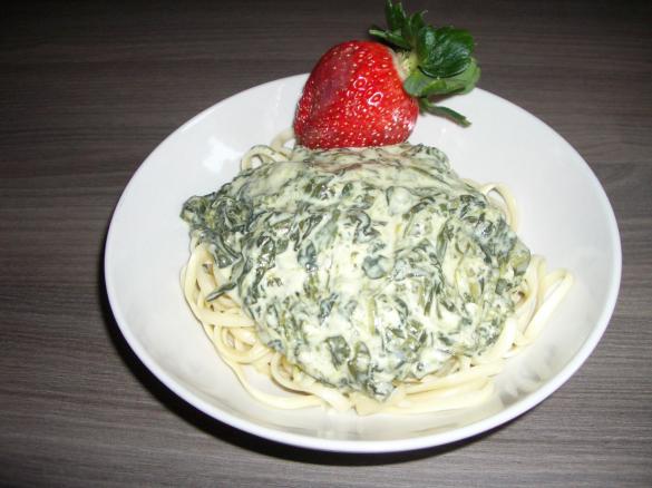 Knoblauch-Spinat-Spaghetti
