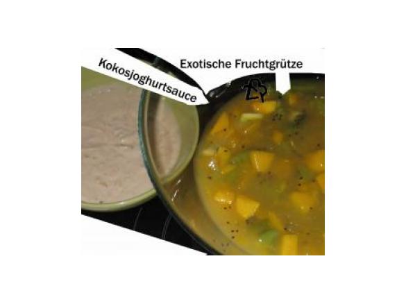 Exotische Fruchtgrütze