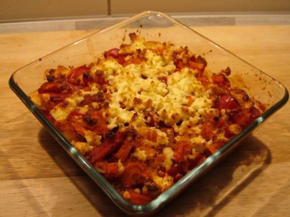 Käse-Polenta mit Gemüse überbacken 