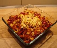 Käse-Polenta mit Gemüse überbacken 