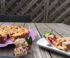 "Grießbreikuchen-Kirschtraum" Mit Knusper-Streußeln (Saisonale Variation mit Rhabarber oder Zwetschgen)