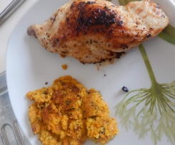 Lachs mit Gemüsepuffer