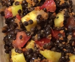 Linsensalat mit Mangostückchen