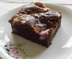 Marmorierte Brownies mit Himbeeren (sehr schokoladig)