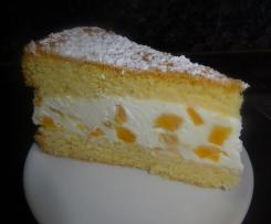 Käsesahne-Torte mit Pfirsichen - einfach und lecker