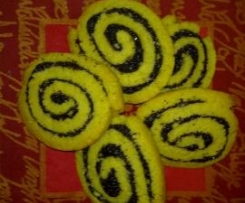 Variation von Mohnplätzchen/Schnecken