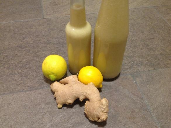 Ingwer Zitronen Sirup zuckerfrei Ingwersaft Ingwerzitronensaft