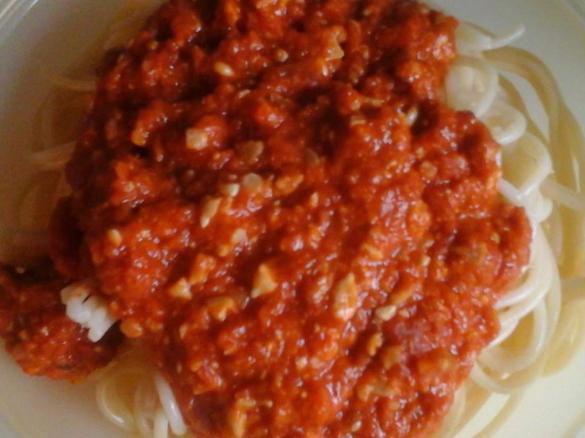 Italienische Bolognese mit Sonnenblumenkerne vegan Nudelsoße Soße für Nudeln