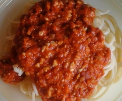 Italienische Bolognese mit Sonnenblumenkerne vegan Nudelsoße Soße für Nudeln
