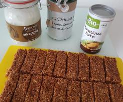 Müsliriegel mit Kokosöl und Kokosblütenzucker