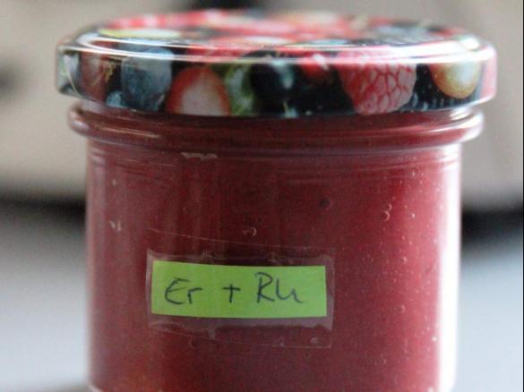 Rhabarber Erdbeer Banane Hirse Brei 