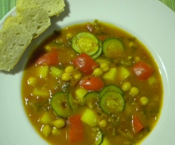 Gemüsesuppe mit Kichererbsen