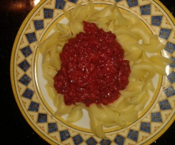 Rote Beete Sauce zu Nudeln