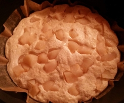 Topfenauflauf mit Kompottbirnen