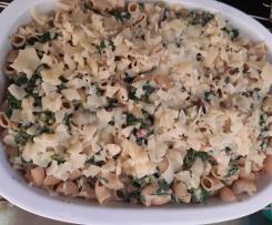 Nudelauflauf mit Spinat