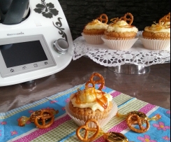 Salzbrezel Cupcakes mit zartschmelzendem Karamellkern
