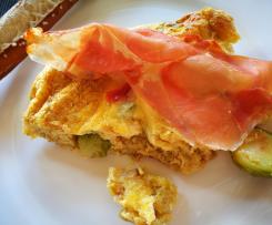 Rosenkohl-Frittata mit Rohschinken und Mozzarella - Eierspeise, Omelett
