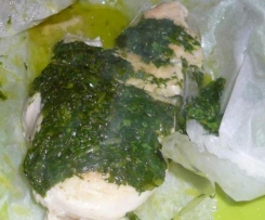 Hähnchenbrust mit Kräuterhaube 