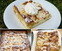 Rhabarber-Blechkuchen mit Streuseln