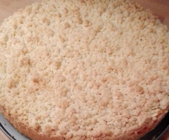 Apfelstreuselkuchen mit Vanillepudding