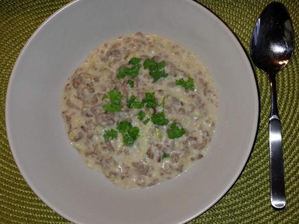 Hackfleisch*Lauch*Käse*Suppe - super schnell!!