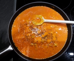 Low Carb Hühnerbrust Paprika Tomaten Pfanne 