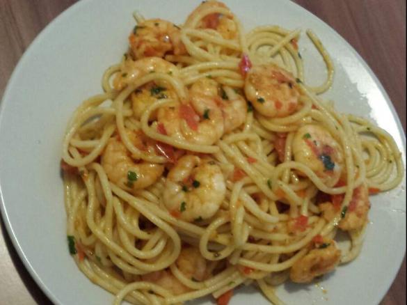 Spaghetti mit Chiligarnelen