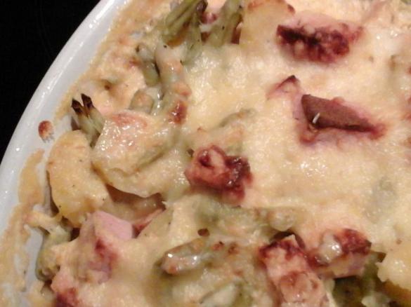 Bohnenauflauf mit Fleischkäse