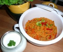 Bulgur mit Joghurt-Minz-Sauce