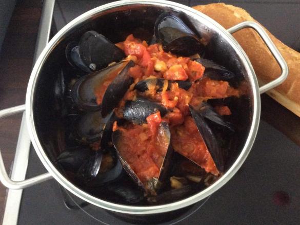 Miesmuscheln mit Tomatensoße fettarm