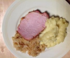 Variation von Kasseler mit Sauerkraut und Kartoffelpüree 